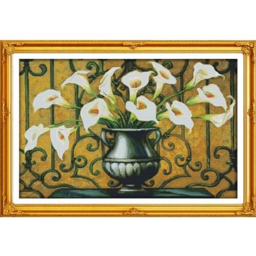 Calla 4 cross stitch kit aida 14ct 11ct count printed canvas stitches embroidery DIY handmade needlework