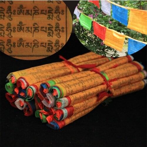Tibetan Buddhist Prayer Flags 20 Flags Tibet Style Decorative Flag A Total of 5 meters clear Pattern Sutra streamer Free Ship