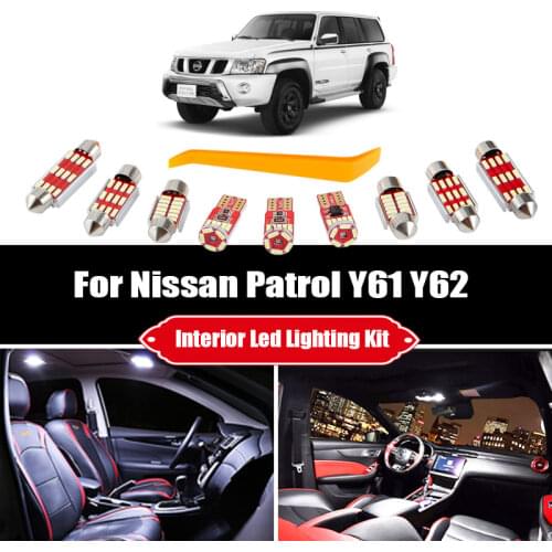 For Nissan Patrol Y61 Y62 2000-2018 2019 Canbus Vehicle LED Interior Dome Map Roof Light kit Car Lamp Accessories