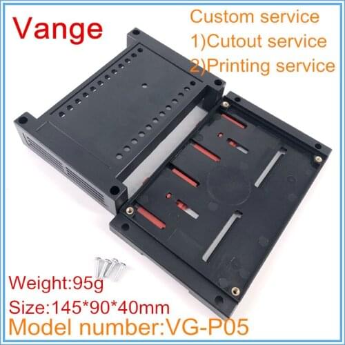 1pcs/lot black color PLC electronic junction box 145*90*40mm ABS plastic apparatus instrument housing for terminal block product