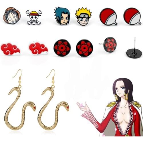 Hot anime one piece drop earrings Boa Hancock Roronoa Zoro Sauron earrings for men women jewelry cosplay