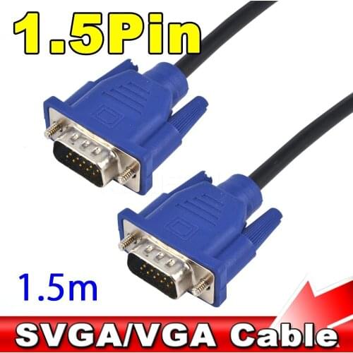 Kebidu 2017 New VGA SVGA HDB15 5FT 1.4M VGA Cable Male to Male Extension Monitor Cable for PC Computre CRT LCD LED Monitor