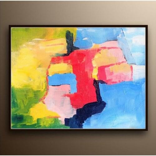 Red Blue Modern Oil Painting On Canvas Large Painting Contemporary Art Home Decor Expressionist Artwork Acrylic Painting