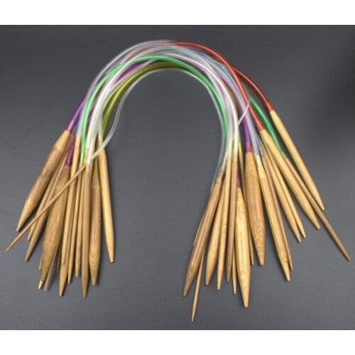 DIY 40cm Long Circular Knitting Needles 2.0mm,2.5 2.75 3 3.25 3.5 -10.0mm Smooth Finish Bamboo Knitting Needles Crochet Hooks