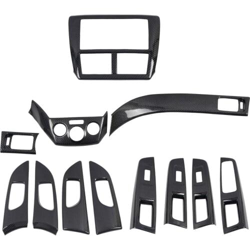 LHD! Car Accessories for Subaru WRX / WRX STI 2007-2011 Carbon Fiber Printed Interior Console Accessories Kit Cover Trim 11pcs