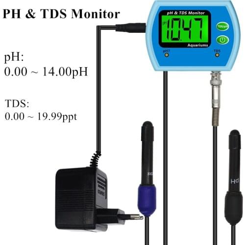 2 in 1 Multi-parameter Water ph Monitor Water Quality test TDS tester Acidometer for Aquarium 30%off