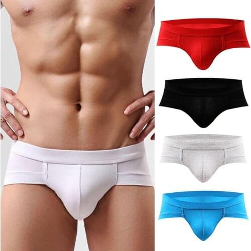Fashion Men Soutong Underpants Light Skin-friendly Breathable Low Rise Sexy U-Convex Men Briefs for Daily Wear