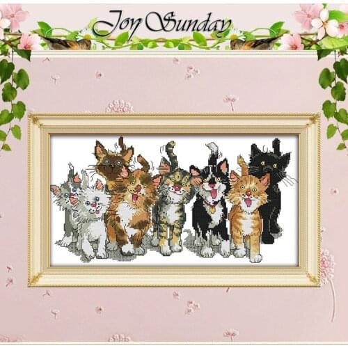 Eight Cats Patterns Counted Cross Stitch 11CT 14CT Cross Stitch Set Wholesale Animals Cross-stitch Kit Embroidery Needlework