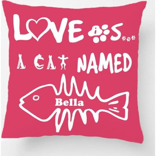 Love Is A Cat Custom Throw Pillow Case Decorative Cushion Cover Pillowcases Can Choose Color Customize Gift By LVSURE