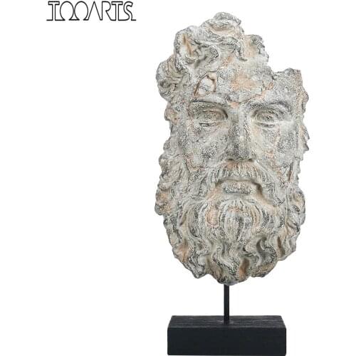 Tooarts Incomplete Face Sculpture Imitate Stone Carving Resin Sculpture Vintage Crafts Light Luxury Art Decoration