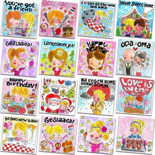 HOT DIY Diamond painting Cross stitch Blond Amsterdam Full Round Diamond mosaic Cartoon Full Square Diamond embroidery girl boy