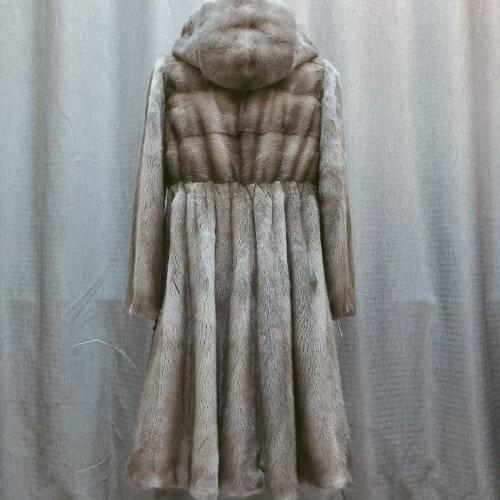 2019 New Womens Real Mink Whole Fur Coat Long Natural Mink Fur Overcoats