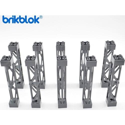Brick Baseplate Support 2X2X10 Girder Triangular Vertical Military Tower City Building Blocks Parts Toys Bricks