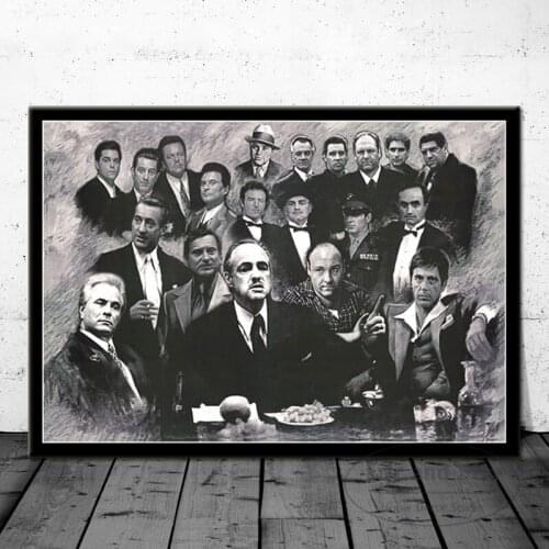 Godfather Scarface Sopranos Movie Posters And Prints Canvas Painting Pictures On The Wall Vintage Decorative Home Decor Affiche
