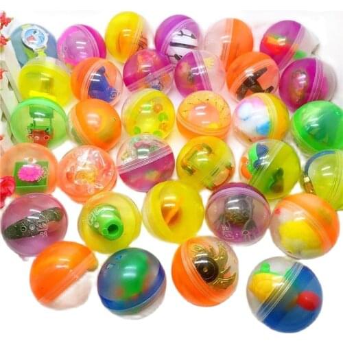 10pc/set 50mm diameter plastic color balls capsules toys with inside different small toys randomly mix for vending machine