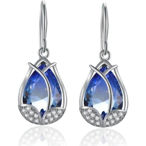 YJGS Hot Selling Rose Dangle Earrings Korean Version Popular Multicolor Tourmaline Cat Eye Zircon Earring For Women Holiday Gift