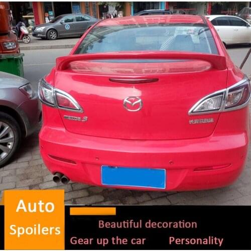 For Mazda 3 Spoiler 2011 2012 2013 2014 2015 Mazda3 Big ABS Material Car Rear Wing Primer Color Trunk Rear Spoiler Sport