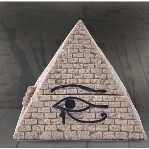 Egypt Pyramid Figurines Resin Craft Key Jewelry Box Vintage Home Decor Room Accessories