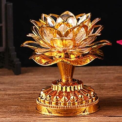 Buddhism Lotus Lamp Colorful Lotus Lamp Desktop Decoration Light for Meditation Dropshipping