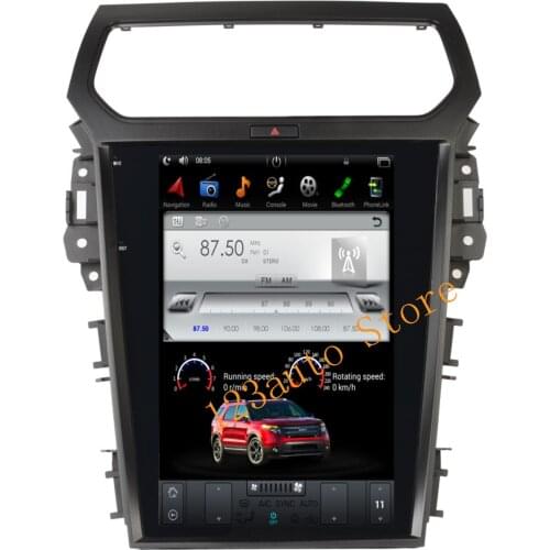 12.1'' Vertical Tesla Style Android 9.0 Car DVD GPS Player auto navigation for Ford Explorer 2011 2012 2013 2015 2016 2017 2018