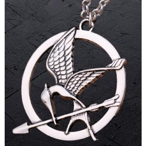 Vintage Hunger-Games Necklace Bird Eagle Animal Arrow Logo Pendant Fashion Movie Jewelry For Men Women Kids Wholesale