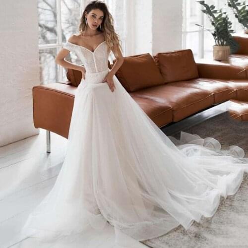 Eightree Vestido de Noiva 2021 Vintage Wedding Dresses off Shoulder Women Wedding Gowns A Line Bridal Dress Custom Made