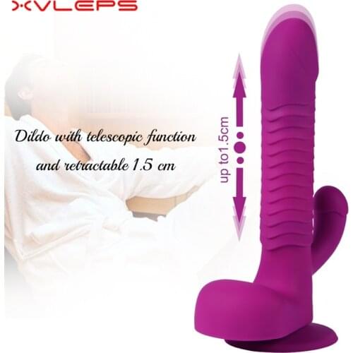 Xvleps G-Spot Dildo Vibrator for Women Clitoral & Anal Stimulation, Remote Control Thrusting Rotating Rabbit Vibrator for Women