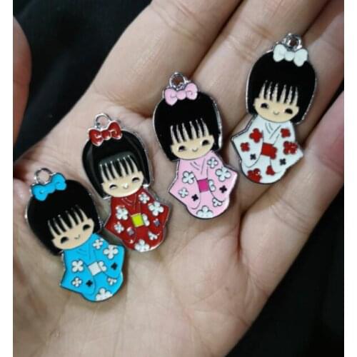 Japanese girl 100 pcs Charm Pendants DIY Jewelry Making Accessories