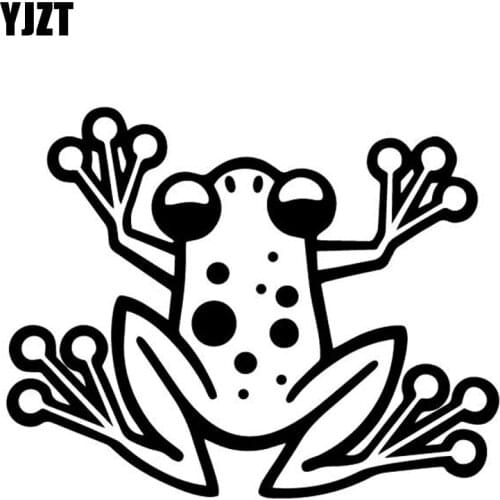 YJZT 15.6CM*12.4CM Frog Cartoon Pattern Car Sticker Car Trunk Decorate Vinyl Decal Black/Silver C4-3034