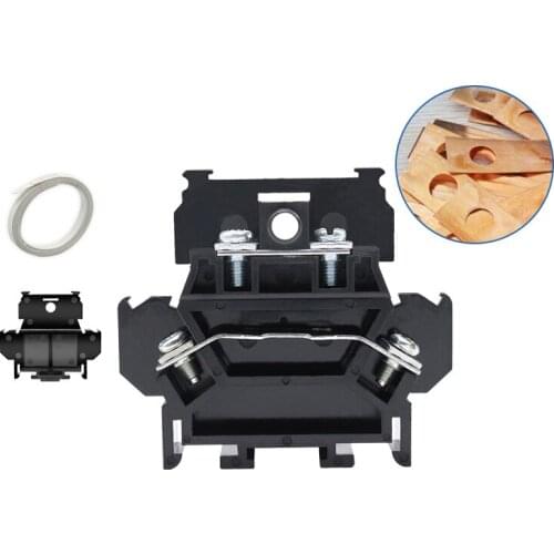 10pcs Terminal block full copper TBD-10A fixed rail type double layer combined terminal constant foot wiring bar