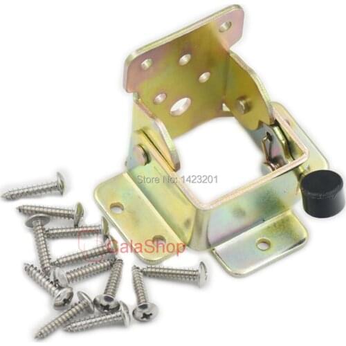 2 pcs / Lot Steel Folding Lock Extension Table Bed Leg Feet Foldable Support Bracket Screw Frame Choi zinc