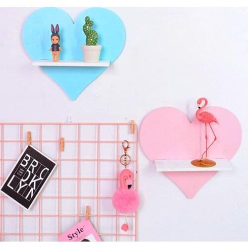 26cm Wall Shelf Love Heart Wood Hanging Holder for Kids Room Shelf Baby Shower Room Accessories Decorative Shelve AP207