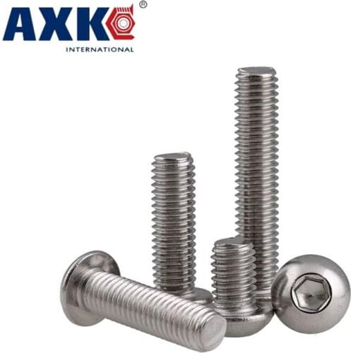 #4 4#-40*1/2 4#-40*5/8 1/2" 5/8" Length 304 Stainless Steel US UNC Coarse Thread Bolt Hexagon Socket Pan Round Button Head Screw