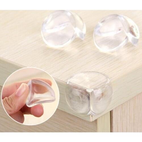 4PC 3/4CM Transparent Corner Desk Table Safety Pad Protector E dge Protect Cover Safety Silicone Protector Furniture Accessories