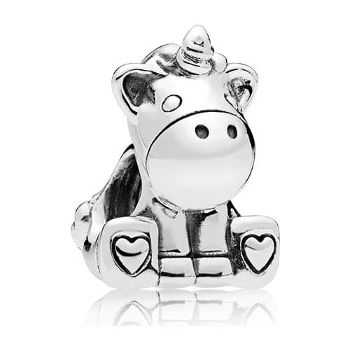 5PCS Bijoux Silver Color Jewellery Zinc Alloy Cute Cow Cattle Animal Beads For Jewelry Making Fit Women Charm Bracelet Whoelsale