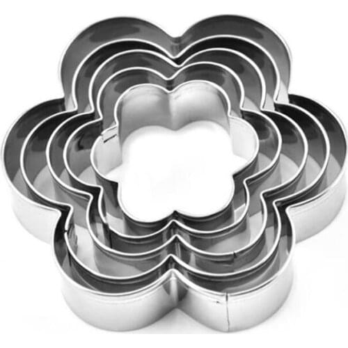 5 pcs/lot Plum Flower Cookie Cutter Stamp Sugarcraf Decoration Cake Tools Biscuit Mold Christmas Cutter Fondant Decorating Tool