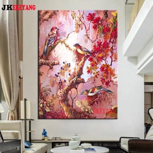 Full Square Round Abstract bird tree flower Diamond Embroidery DIY Diamond Painting Cross Stitch kit mosaic Y4405
