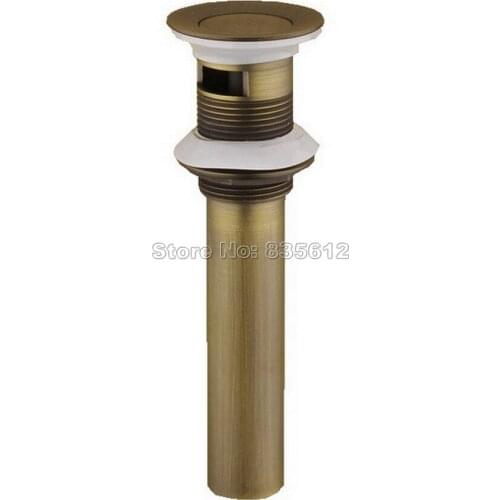 Antique Brass Pop Up Bathroom Sink Basin Waste / Drain With Overflow Wsd012