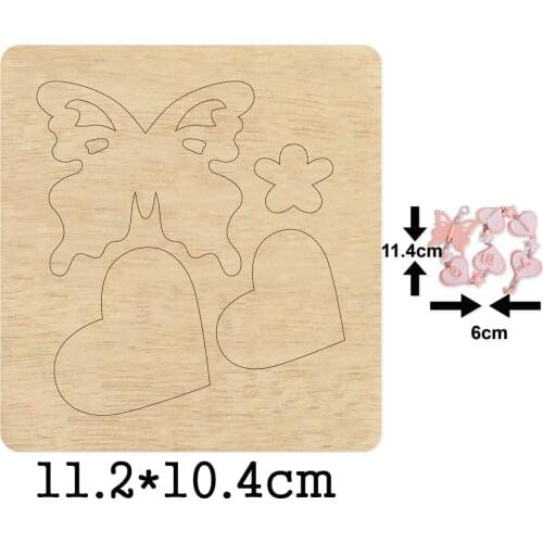 Cute Butterfly Heart Bracelet Handwork Wooden Mold Hand Strap Jewelry Decor 2020 New Wood Dies Leather Cloth Paper Crafts