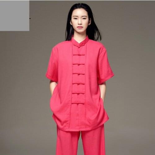 Catazer Tai Chi Uniform Kung Fu Uniform Tai Chi Uniforms Chinese Clothes for Women T-shirt Set Kung Fu Uniform Tai Chi Clothing