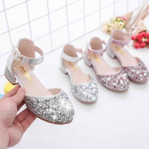 Flower Children Girls Summer Wedding And Party Crystal Sandals Shoes For Teens Girls School Rhinestone Dance Perform Shoes New