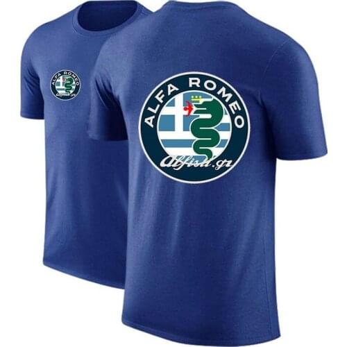 2021 Summer Alfa Romeo Logo Solid Color Customize Comfortable Unisex Cotton Hip Hop Tshirts Harajuku Casual Print Short sleeve