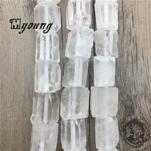 Faceted Natural White Quartz Wheel Nugget Beads,Raw Crystal Space Beads For DIY Jewelry MY2019