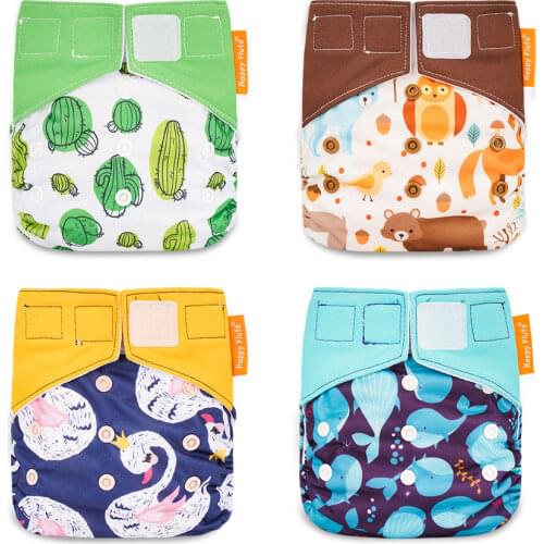 Happy Flute OS Cloth Diapers Reusbale & Washable Night AIO Baby Nappy Waterproof cloth nappy fit 0-2 years 3-15kg baby