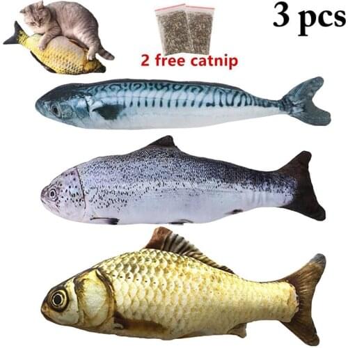 Cat Toy Creative Assorted Artificial Fish Shape Kitten Toy Pet Chew Toy Pet Interactive Toy with Catnip