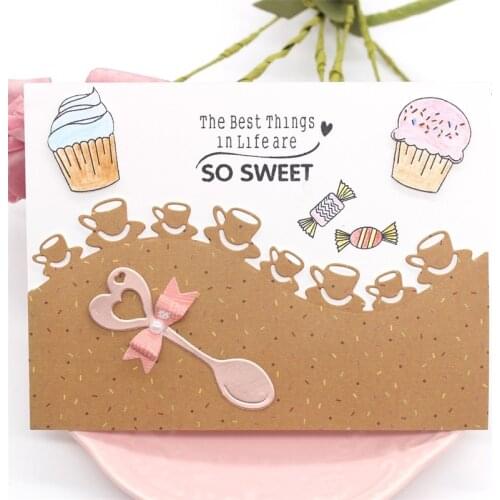 KLJUYP Coffee Cup Border Metal Cutting Dies Scrapbook Paper Craft Decoration dies scrapbooking