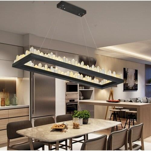 Crystal pendant lamp light fixtures living room Lamp Modern led Crystal Hanging lamp Restaurant Black Crystal led pendant light