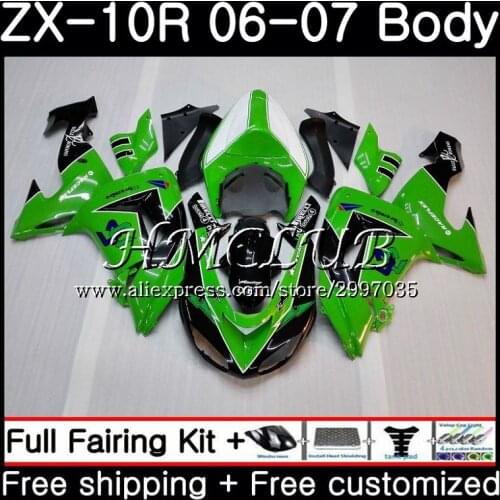 Bodywork For KAWASAKI stock green NINJA ZX1000C ZX-10R 2006 2007 61HC.10 ZX1000 C ZX 10 R ZX 10R 06 07 ZX10R 06 07 Fairing kit