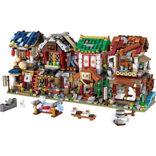LOZ Mini Block Street City China Street Chinese Tradition Special Model DIY Assembly Toys for Children