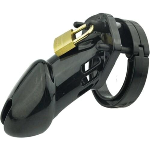 Male Chastity Cage With Lock, Plastic Cock cage Sex Toys For Men, 3 Colors 2 size Choice Penis Cage Cock Ring